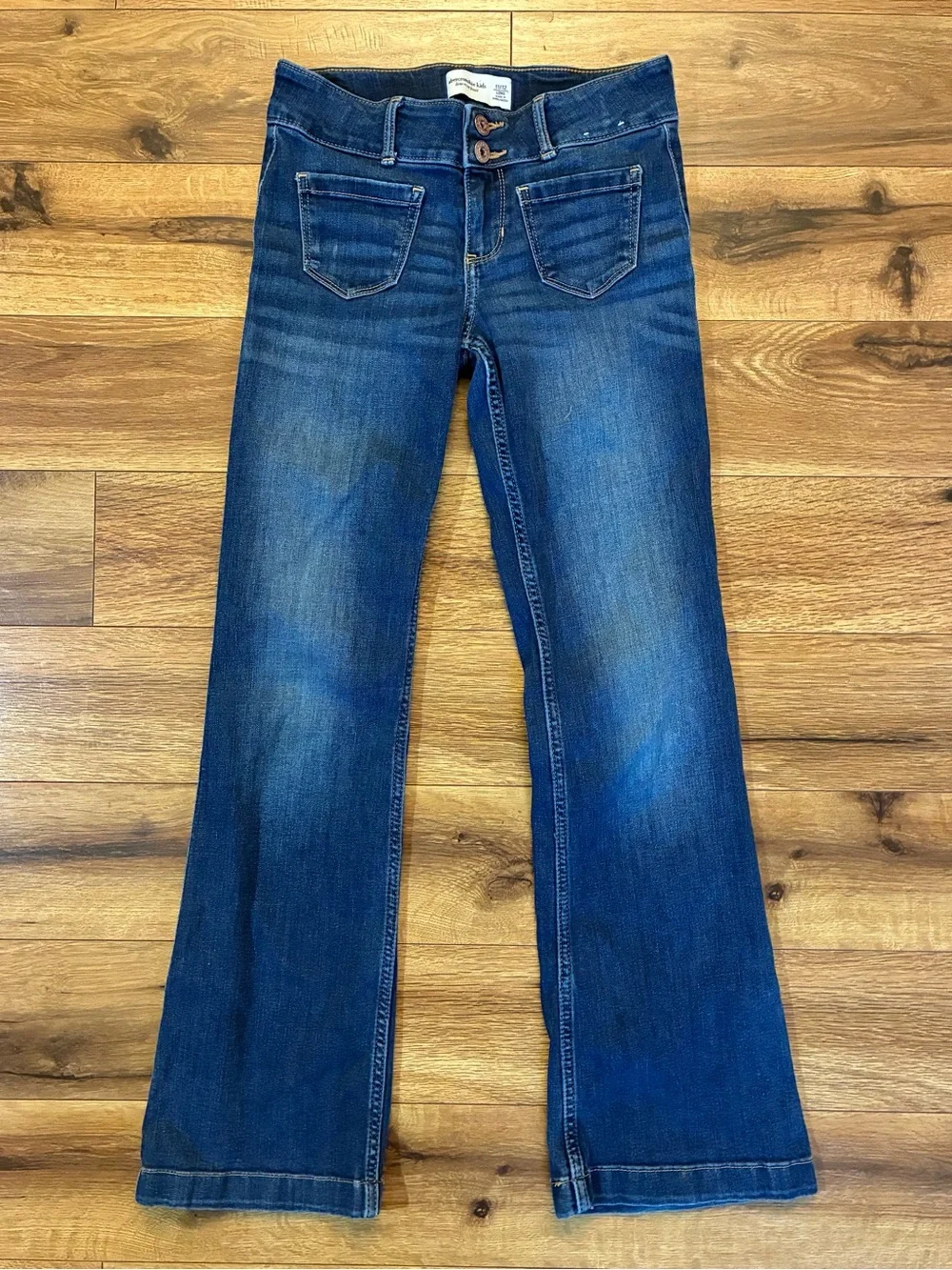 Abercrombie Kids 11-12 years Girls Low-Rise Bootcut Blue Denim Jeans